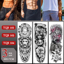 Pegatina de tatuaje temporal para hombres y mujeres, tatuajes falsos de manga de brazo grande para la vieja escuela, 3 unids/lote 2024 - compra barato