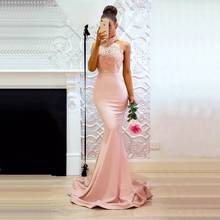 Satin Bridesmaid Dresses Mermaid 2022 Sequins Beaded Appliques Maid of Honor High Neck Formal Party Prom Dresses For Wedding New 2024 - buy cheap