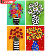 HUACAN Full Square Diamond Painting Flowers Home Decoration Embroidery Vase Picture Handcraft Mosaic Art Kit 2024 - buy cheap