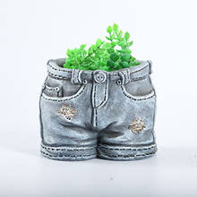 Denim Clothes Pants Resin Flower Pot Planters Garden Creative Flower Pot Ornament Hat Flower Arrangement Container Craft Gift 2024 - buy cheap