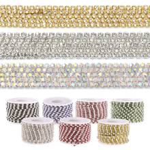 1M Glitter Crystal Rhinestone Pearl Chain Sew-On Glue-On For Clothes Bag necklace DIY Garment Accessories Decoration Chain 2024 - buy cheap