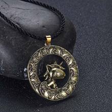 Carved Celtic Knot Round Frame Unicorn Necklaces for Men Vintage Unicorn Pendant Lucky Guardian Jewlery Gift for Boyfriend 2024 - buy cheap