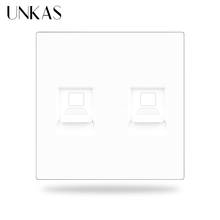 UNKAS B8 DIY Modules Matching Dual RJ45 Internet Computer Jack For Wall Power Socket Free Combination Outlet 2024 - buy cheap