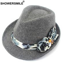 Chapéu tipo fedora para mulheres, chapéu cinza para mulheres, de lã, com laço clássico, de feltro, vintage, para outono e inverno, chapéu elegante 2024 - compre barato