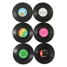 6Pcs Retro Vinyl Record Table Mats Drink Coaster Table Placemats Creative Coffee Mug Cup Coasters Heat-resistant Nonslip Pads 2024 - buy cheap