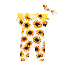 0-18M Newborn Infant Baby Girls Sunflower Romper Ruffles Jumpsuit Playsuit Summer Flower Baby Clothes Costumes 2024 - buy cheap