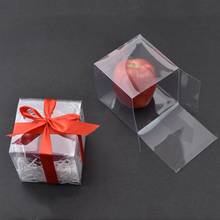 50pcs New Clear PVC Box Packing Wedding/Christmas Favor Cake Chocolate Candy Apple Gift Event Transparent Box/Case 2024 - buy cheap