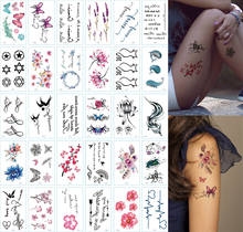 30 pçs flor de ameixa borboleta temporária tatoo falso tatuagem etiqueta pena tatuagens à prova dwaterproof água tatouage para mulher menina 2024 - compre barato