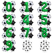 Globos de aluminio para fiesta de cumpleaños, decoración de globos de fútbol, Baby Shower, helio, látex, número 2024 - compra barato