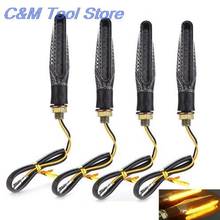 2PCS Cool Universal Motorcycle Carbon 12 LED Snakeskin Turn Signal Lamps Indicator Amber Light 2024 - buy cheap