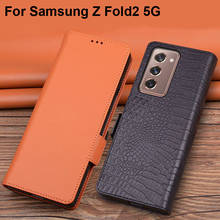 Genuine Leather flip phone Case For Samsung Galaxy Z Fold2 5G case back For Samsung galaxy Z fold 2 5G case back cover Shell 2024 - buy cheap