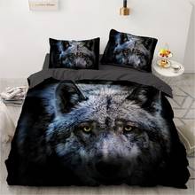 Black Bedding Sets 3D Wolf Duvet Quilt Cover Set Comforter Bed Linens Pillowcase King Queen Full Double Home Texitle 2024 - buy cheap