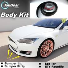 Lábios de para-choque para tesla model s/x whitestar/top gear., kit de carroceria com faixas para sintonização de carros e topgear. 2024 - compre barato