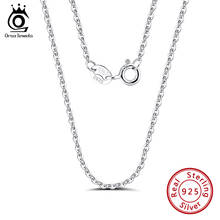 ORSA JEWELS Woman Necklace Italy 925 Sterling Silver 1mm Cable Chain Necklace 40cm Rose Gold Color Jewelry Gift Wholesale OSC06 2024 - buy cheap
