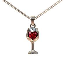 Creative Goblet Red Wine Glass Heart-Shape Zircon Pendant Necklaces for Women Christmas Delicate Jewelry Gifts Drop Shipping 2024 - buy cheap