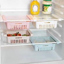 Organizador de refrigerador ajustable, cesta de cajón estirable, organizador de cocina, cajones extraíbles, estante de almacenamiento de capa espaciadora fresca 2024 - compra barato