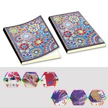 Zooya-cuaderno con forma especial de diamante 5D, libreta con 50 páginas de pintura, bordado artesanal, punto de cruz, A5, diario, regalo, Jq442 2024 - compra barato