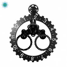 Reloj de pared de engranaje creativo 3D, diseño moderno, de Metal, grande, colgante dinámico, para decoración del hogar