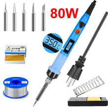 80W Soldering Iron LCD Adjustable Temperature   Electric iron Kit Stand Welding Irons Tool Wire 2024 - buy cheap