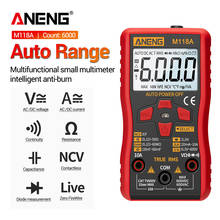 Digital Mini Multimeter Tester ANENG M118A Auto Mmultimetro True Rms Tranistor Meter with NCV Data Hold 6000 Counts Flashlight 2024 - buy cheap