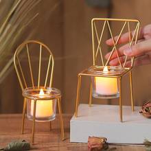 Nordic Style Chair Design Iron Candle Holder Candlestick Home Party Decoration 2024 - buy cheap