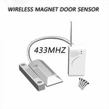 Sensor de puerta inalámbrico de Metal para el hogar, sistema de alarma antirrobo con imán para puerta de seguridad, impermeable, para exteriores, 433MHz 2024 - compra barato