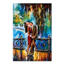 Hand Painted Abstract Street Lover Sweetheart Palette Knife Oil Painting On Canvas Modern Wall Art Pictures For Room Home Decor  2024 - buy cheap