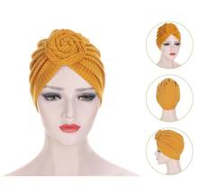 Multicolor Circle Stripe India Turban Bonnet Arab Wrap Hijab Hat Muslim Fashion headdress Women Inner Hijab Caps Ready To Wear 2024 - buy cheap