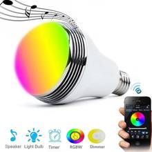 Bombilla LED inteligente E27 RGB con WiFi, altavoz de música, lámpara con temporizador, Bluetooth, Control por aplicación, iluminación del hogar 2024 - compra barato