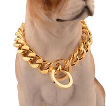 Collar ajustable de acero inoxidable para perros grandes, Gargantilla, Color plateado, fuerte, producto de entrenamiento 2024 - compra barato