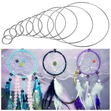 Redondo soldada metal sonho apanhador dreamcatcher anel artesanato hoop diy acessórios 10 tamanhos k1mf 2024 - compre barato