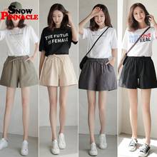 Women shorts Summer Casual Solid Cotton Linen shorts high waist loose shorts for girls Soft Cool female short S-XL 2024 - купить недорого