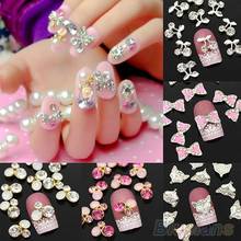 10 Uds 3D aleación brillantina Diamante de imitación DIY decoraciones Nail Art Tips pegatinas 2024 - compra barato