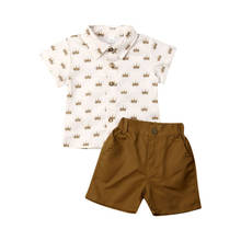 Комплект одежды для маленьких мальчиков из 2 предметов, футболка и шорты 2024 - купить недорого