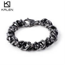 Kalen Stainless Steel Retro Twisted Chain Men's Skull Punk Style Unique Bracelet Jewelry Accessories 2024 - buy cheap
