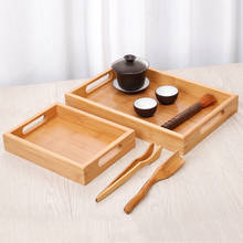 Serving Tray Kung Fu Tea Cutlery Plate Wooden Bamboo Storage Pallet Fruit Food Decoration Plates Japanese Rectangular Plates 2024 - buy cheap