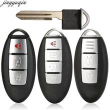 Jingyuqin чехол для дистанционного ключа от машины оболочка для Nissan Sunny ALTIMA MAXIMA Murano Versa Teana Sentra Rogue 2 3 4 кнопки смарт-карты 2024 - купить недорого