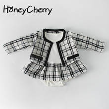 HoneyCherry Spring Suit Girl Little Fragrant Princess Long Sleeved Dress Skirt Two Kazakhstan Clothes Newborn Baby Girl Clothes 2024 - buy cheap