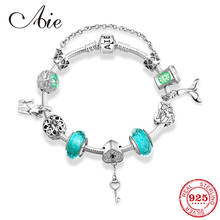 Original design 925 Sterling Silver green Glass beads  Charm Finished Love Bracelets for women Jewelry 2024 - buy cheap