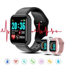Relógio inteligente das mulheres dos homens de fitness rastreador freqüência cardíaca monitor de pressão arterial chamada lembrete despertador controle música crianças smartwatch 2024 - compre barato