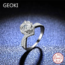 Geoki 1 Ct Passed Diamond Perfect Flower Cut D Color VVS1 Moissanite Engagement Ring Women Luxury 925 Sterling Silver Gift Rings 2024 - buy cheap