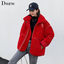 Winter Warm Teddy Coat Women Faux Fur Jacket 2019 Fashion Turn Down Collar Lamb Fur Coat Casual Zipper Pocket Ladies Outwear 2024 - buy cheap