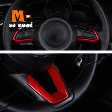 2017 2018 2019 For Mazda 2 3 6 CX-3 CX-5 CX-8 CX-9 Axela Atenza ABS Red Style Steering Wheel Cover Trim Frame Accessories 2024 - buy cheap