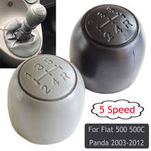 Perilla de palanca de cambios Manual de 5 velocidades para coche Fiat, pomo de palanca de cambios con diseño de Panda 500, 500C, 2003-2012, con Bota de cuero 2024 - compra barato