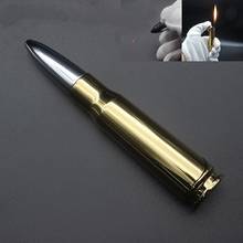 New gold tip laser infrared open flame bullet lighter military creative model warhead inflatable lighter 2024 - buy cheap