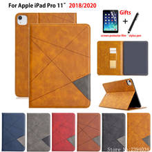 Премиум PU кожаный чехол для iPad Pro 11 2020 2018 Чехол для iPad Pro 11 "2020 чехол для планшета + подарок 2024 - купить недорого