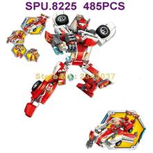 3301 485 pçs 2in1 deformação transformar robô carro vermelho chariot 1 bonecas blocos de construção brinquedo 2024 - compre barato