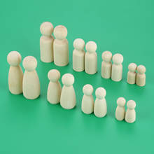 16Pcs 35/43/55/65mm Unfinished Female Male Natural Wooden Peg Dolls Unpainted Figures Wedding Cake Toppers Toys Wood DIY Crafts 2024 - buy cheap