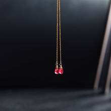 DAIMI 18K Gold Genuine Gemstones Ruby Long Earrings Female Simple Send Girlfriend Earrings Genuine Earrings 2024 - buy cheap