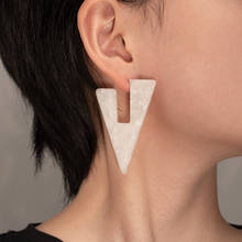 X&P 2021 Trendy New Korean Statement Earrings for women color Triangle Geometric Dangle Drop Unusual  Earings Fashion Jewelry 2024 - buy cheap